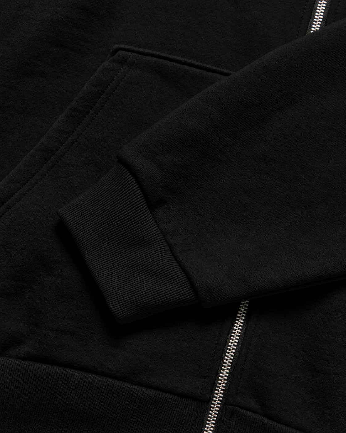 470 ZIP UP HOODIE - JET BLACK
